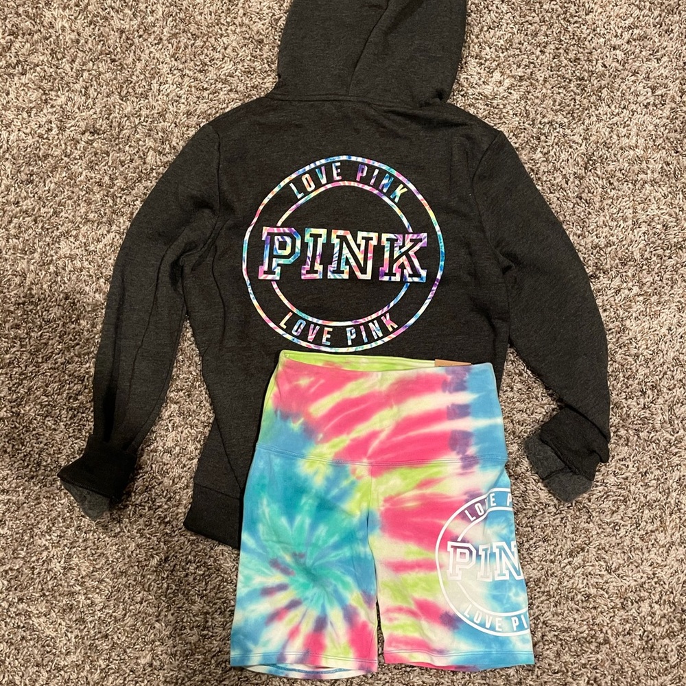 VS Pink tie dye set xs/s